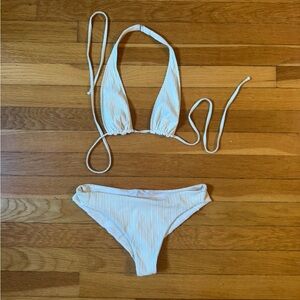 Frankie’s bikinis white set halter